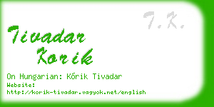 tivadar korik business card