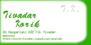 tivadar korik business card